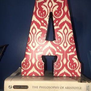 Letter A red metal sign